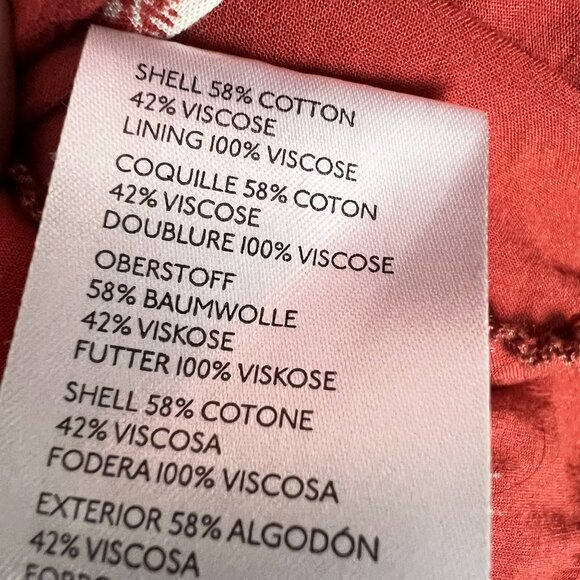 Anthropologie Felipa tiered midi dress red geometric print prairie cottagecore L - Picture 9 of 10